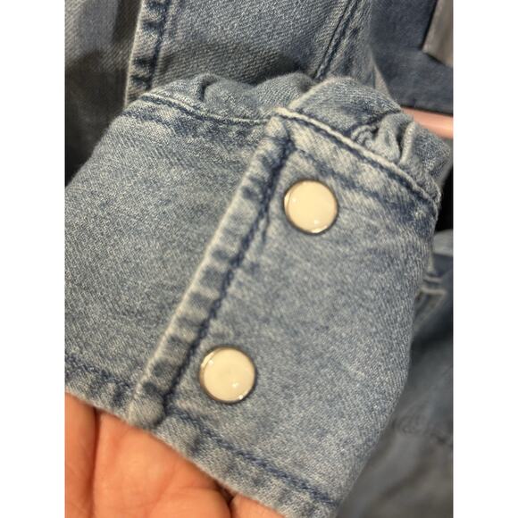 Lola River Womens Long Sleeve Denim Shirt Large Blue - Picture 3 of 5